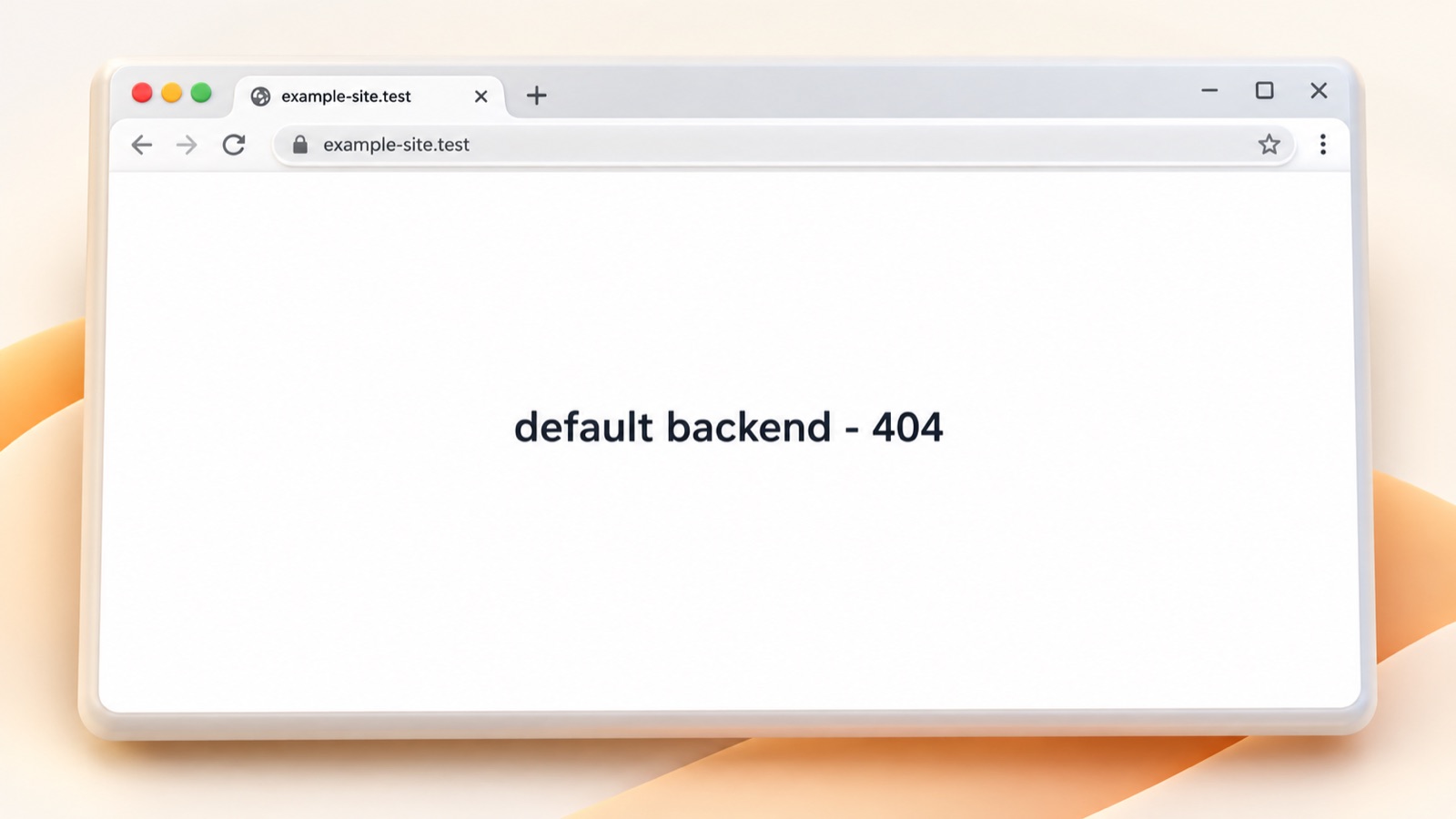Страница ошибки 404 default backend в браузере при сбое Ingress