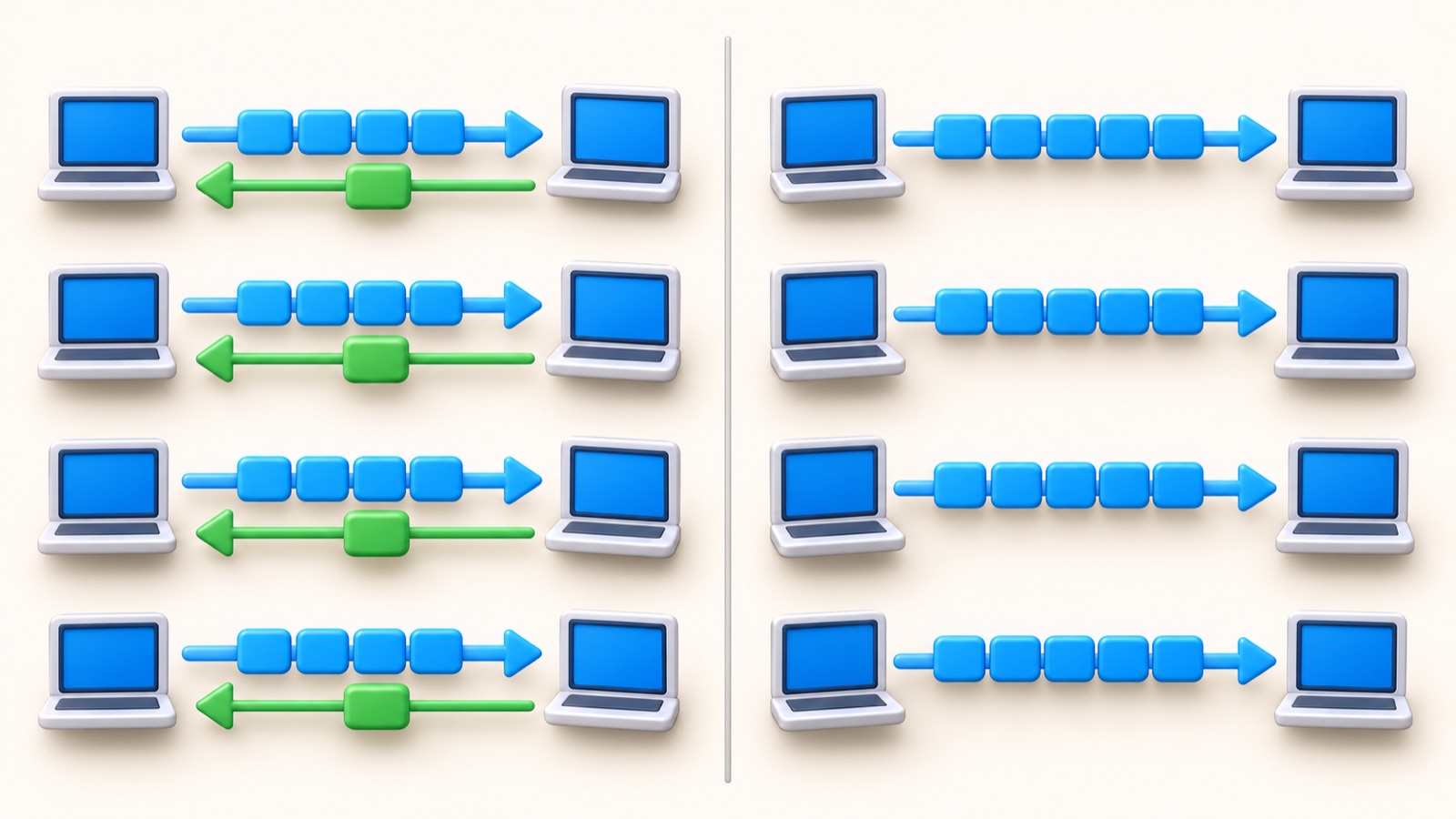 Сравнительная схема протоколов TCP и UDP
