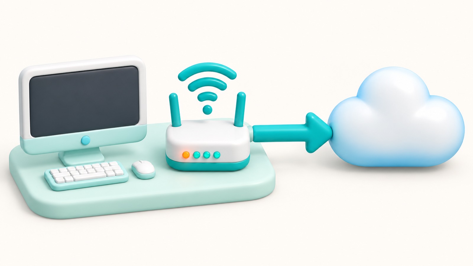 Схема домашней сети: компьютер, роутер и выход в интернет с внешним IP-адресом
