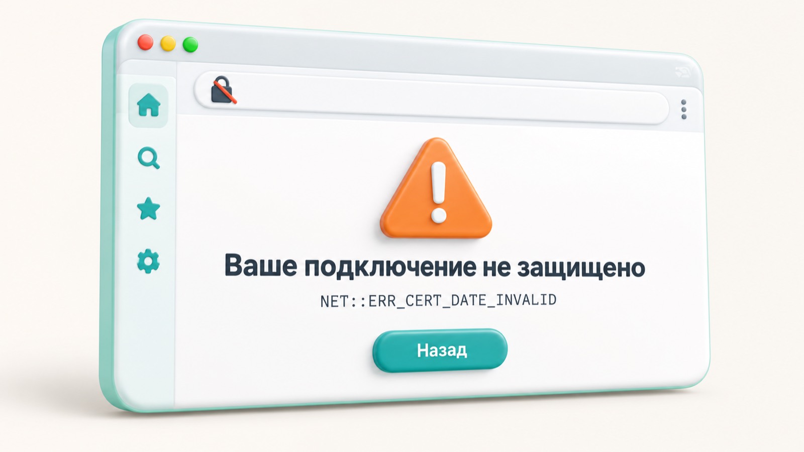Предупреждение браузера об истёкшем сертификате безопасности сайта